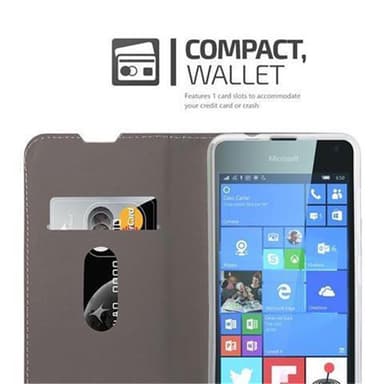 Nokia Lumia 650 Suojakuori Lompakkokotelo (harmaa)