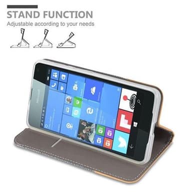Nokia Lumia 650 Suojakuori Lompakkokotelo (harmaa)