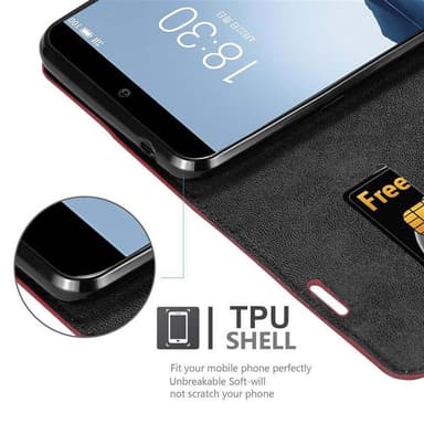 MEIZU 15 Suojakuori Lompakkokotelo (Punainen)
