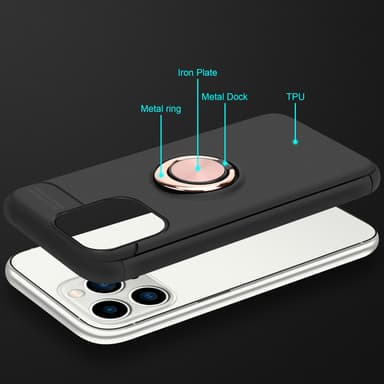 iPhone 14 PRO MAX Suojakuori Kotelo (Musta)