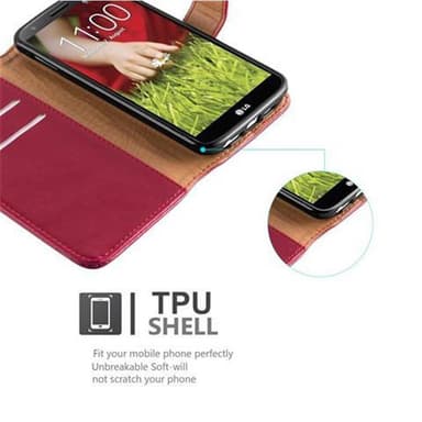 LG G2 Suojakuori Lompakkokotelo (Punainen)