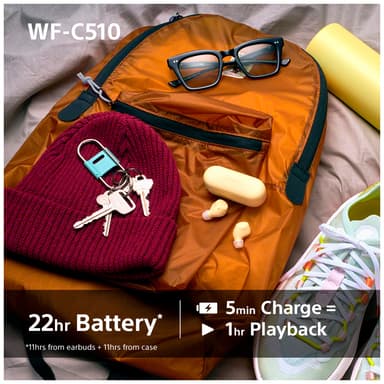 Sony WF-C510 täysin langattomat in-ear kuulokkeet (keltainen)