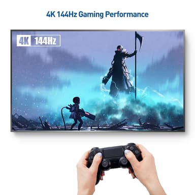 NÖRDIC-SERTIFIOIDUT KAAPELIT 50 cm VESA-sertifioitu nylon punottu Displayport 2.1 kaapeli DP40 UHBR10 40Gbps 8K60Hz 4K144Hz