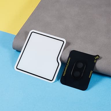 Samsung Galaxy Z Flip6 5G Karkaistun Lasin Suojakalvosetti Kameran Linssinsuoja + Pieni Näytönsuoja