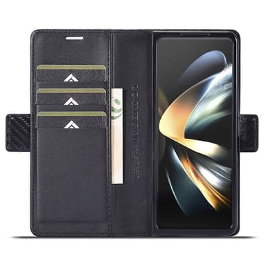 LC.IMEEKE Samsung Galaxy Z Fold6 5G -suojakuori hiilikuitutekstuurilla ja magneettisulkimella