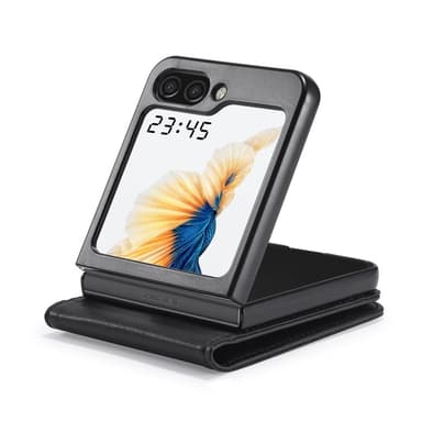 LC.IMEEKE Samsung Galaxy Z Flip6 5G Puhelimen Kotelo ja Korttipaikalla PU-nahka - Musta