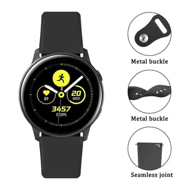 Silikoninen kellohihna Samsung Galaxy Watch Activelle Musta 22 mm