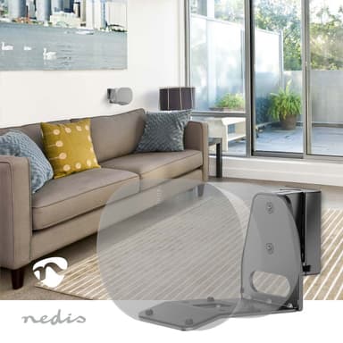 Nedis Kaiutinteline | Sopii käytettäväksi: Sonos® Era300 | Seinä | 5 kg | Kallistuva / Nivel | Kallistettava | Käänneltävä | ABS-Muovi / Metalli | Musta