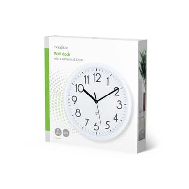 Nedis Seinäkello | Halkaisija: 220 mm | Muovi | Valkoinen