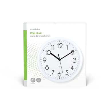 Nedis Seinäkello | Halkaisija: 220 mm | Muovi | Valkoinen