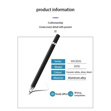 2 in 1 Stylus kynä kirjoitustoiminnolla musta