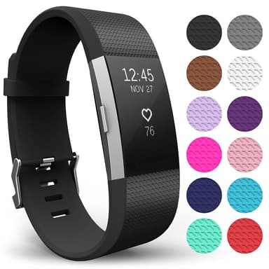 Fitbit Carge 2 ranneke - musta S