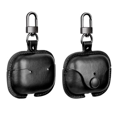 Naarmuuntumaton PU-suojakotelo koukulla AirPodeille. Musta Airpods 3