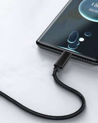 USB 2.0 - USB-C -kaapeli 3A pikalataus Musta 2 m