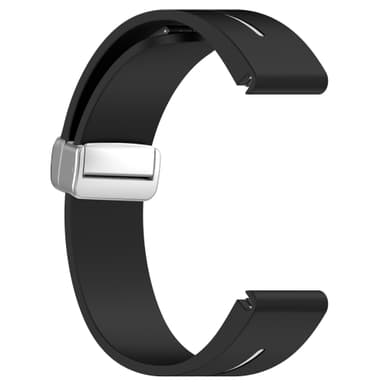 22mm silikoninen magneettisolki kellon hihna Samsung Gear S3, Garmin Venu 3 Musta