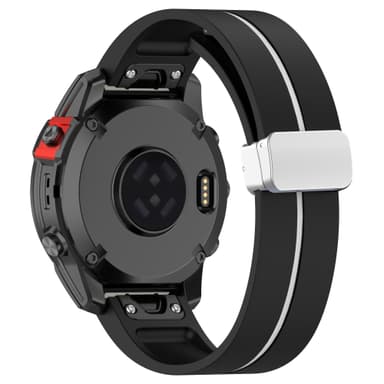 22mm silikoninen magneettisolki kellon hihna Samsung Gear S3, Garmin Venu 3 Musta