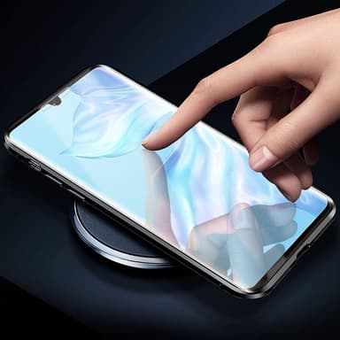 Huawei P30 Pro magneettikuori näytönsuojalla - hopea