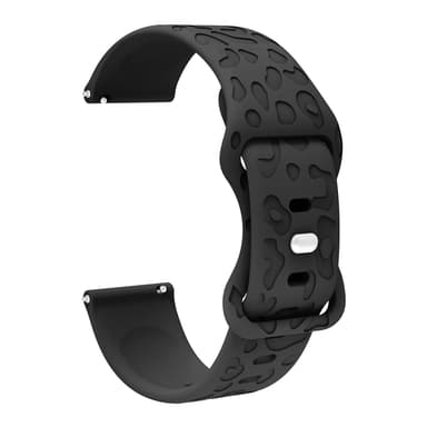 18 mm silikonikellon ranneke Garmin Forerunner 265S, Fossil GEN6, Huawei honor Musta