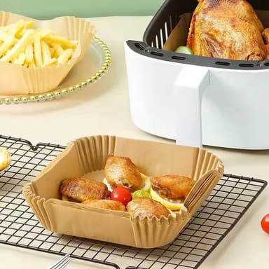 Air Fryer kertakäyttöpaperi rasvakeittimeen 16 cm 100 kpl luonnonvärinen