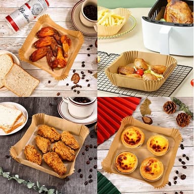 Air Fryer kertakäyttöpaperi rasvakeittimeen 16 cm 100 kpl luonnonvärinen