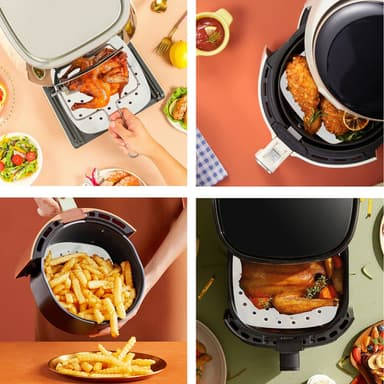 Air Fryer kertakäyttöinen, tarttumaton paperivuoka 200 kpl Valkoinen 20.5 cm