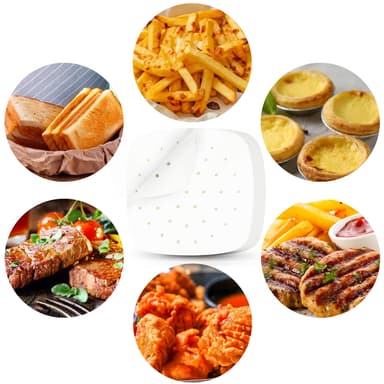 Air Fryer kertakäyttöinen, tarttumaton paperivuoka 200 kpl Valkoinen 20.5 cm