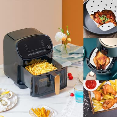 Air Fryer kertakäyttöinen, tarttumaton paperivuoka 200 kpl Valkoinen 20.5 cm
