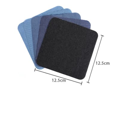 Neliön muotoiset silitettävät paikat farkuille 5 kpl Denim sininen 12.5x12.5 cm