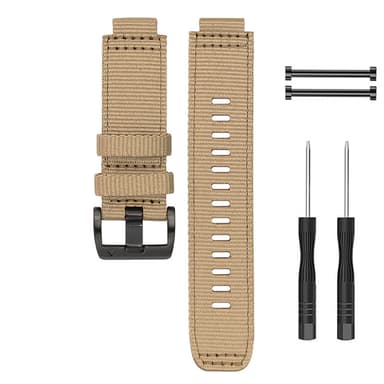 Nylon kellon hihna soljella Garminille Khaki
