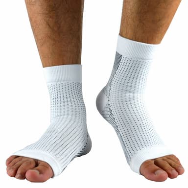 Lyhyet kompressiosukat avoimella kärjellä 1 pari Valkoinen L/XL