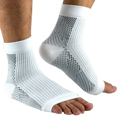 Lyhyet kompressiosukat avoimella kärjellä 1 pari Valkoinen L/XL