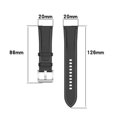Kellon ranneke aitoa nahkaa Musta 20 mm