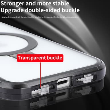 Magneettinen suojakotelo jalustalla iPhonelle Musta iPhone 15 Pro