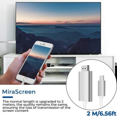 USB-C-HDMI-kaapeli 4K (2 metriä) Valkoinen