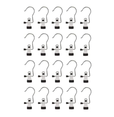 Koukku kiinnikkeellä Ruostumaton teräs 20-pack
