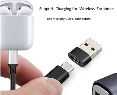 USB-C–USB 2.0 -sovitin Musta