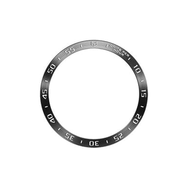 Musta kellon kehys valkoisella kirjaimilla Yhteensopiva Samsung Watch 6:n kanssa Musta 36.5mm/44mm
