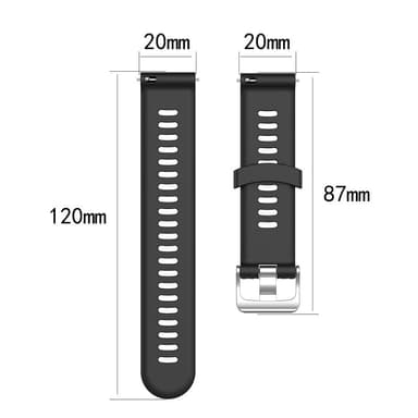Kellon ranneke Garmin Forerunner 245 silikonille Musta 20 mm