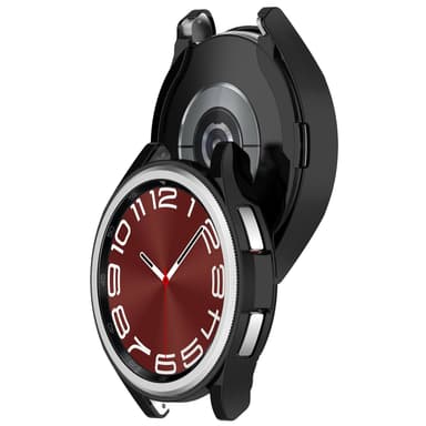 TPU Openwork Half-Cover suojakuori Samsung Galaxy Watch 6 Classicille Musta 43mm/4.5 x 4.5 cm