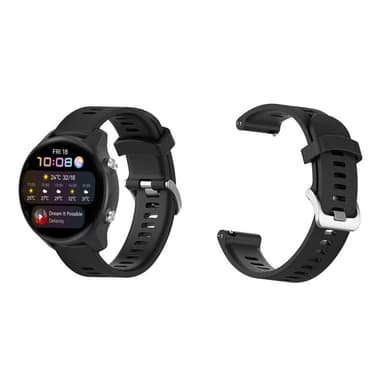 Kellon ranneke Garmin Forerunner 245 silikonille Musta 20 mm