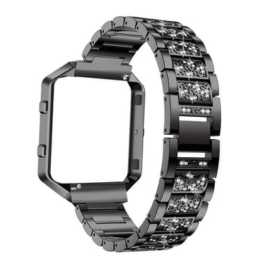 Fitbit Blaze -kellon rannekellon timanttiranneke kellon kehyksellä Musta