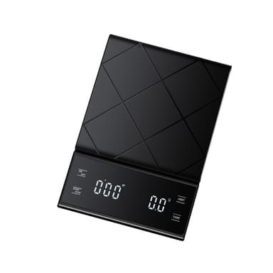 5 kg/0,1 g kahvivaaka ajastimella USB-latauksella Musta