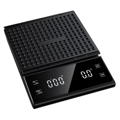 5 kg/0,1 g kahvivaaka ajastimella USB-latauksella Musta