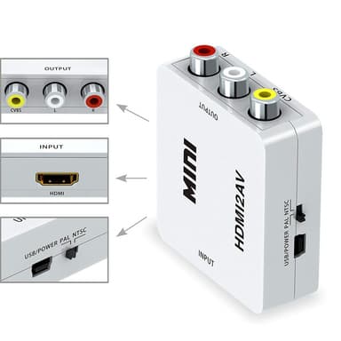 HDMI-AV/RCA-signaalin muunnin 1080p