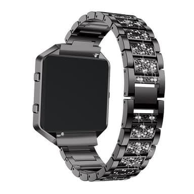 Fitbit Blaze -kellon rannekellon timanttiranneke kellon kehyksellä Musta