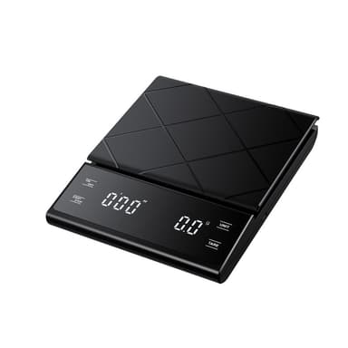 5 kg/0,1 g kahvivaaka ajastimella USB-latauksella Musta