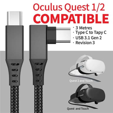 USB-C-liitäntäkaapeli Oculus Quest 2:lle 3 m
