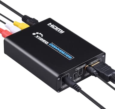 AV- ja S-VIDEO-HDMI-muunnin Musta
