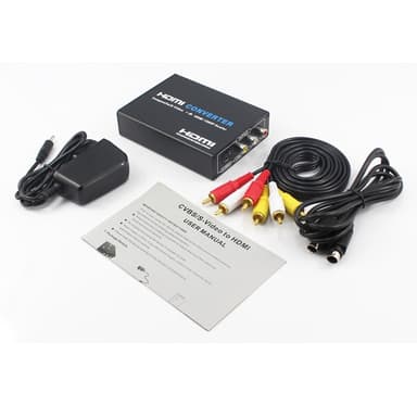 AV- ja S-VIDEO-HDMI-muunnin Musta