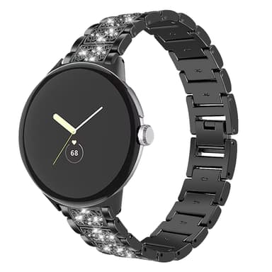 Katso Band Bling Crystal Diamonds Bands for Google Pixel Watch Musta